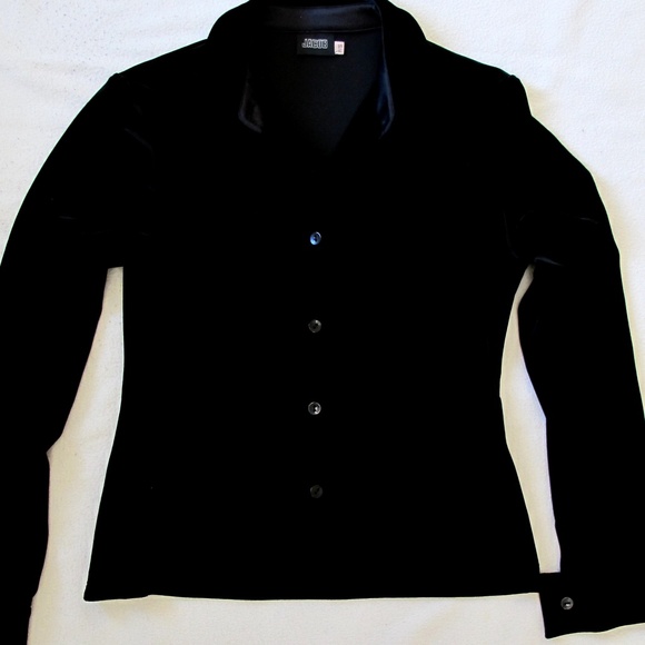 JACOB black velvet button blouse - Picture 2 of 4
